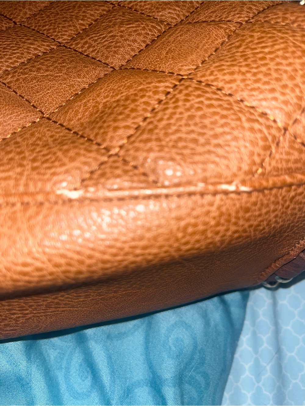 Big Buddha Quilted Stud-Trim Tan Tote. - Picture 6 of 6